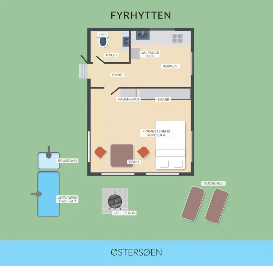 Sommerhus, Fyrhytten, Grundplan